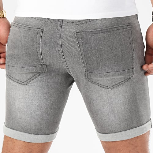 Short Jean Avec Dechirures LB054-B52 Gris
