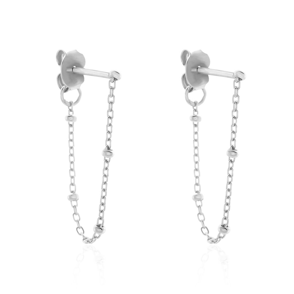 Boucles D'oreilles Pendantes Leent Argent Blanc