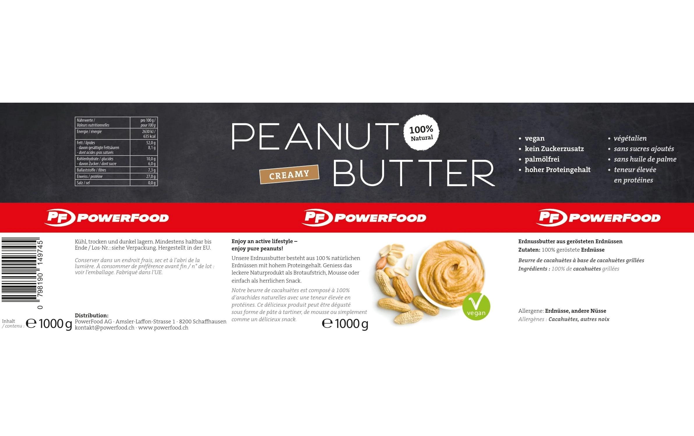 Erdnussbutter 1 kgCremige Erdnussbutter