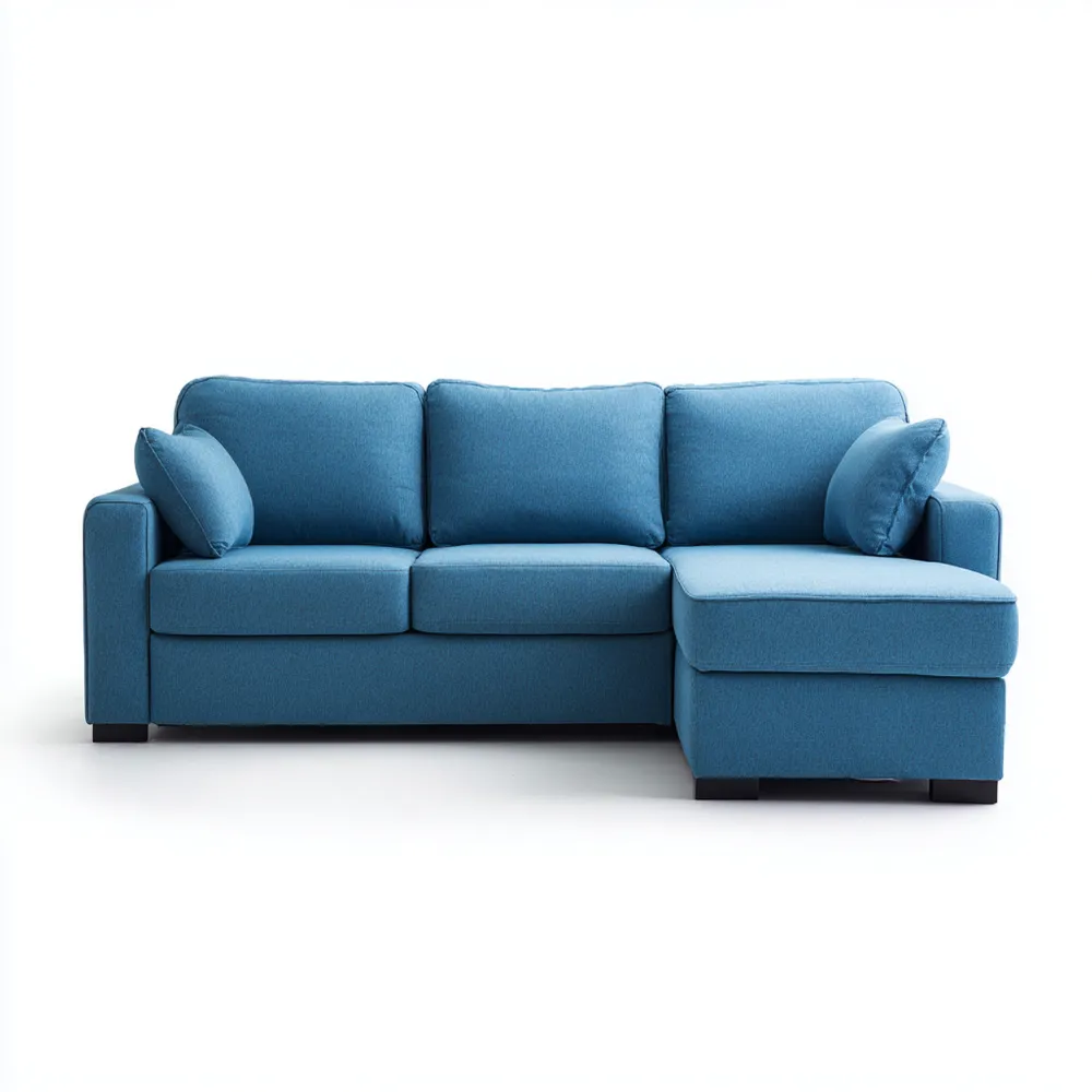 Ecksofa Stoff 250x150x85 cm – Blau – Modernes Design