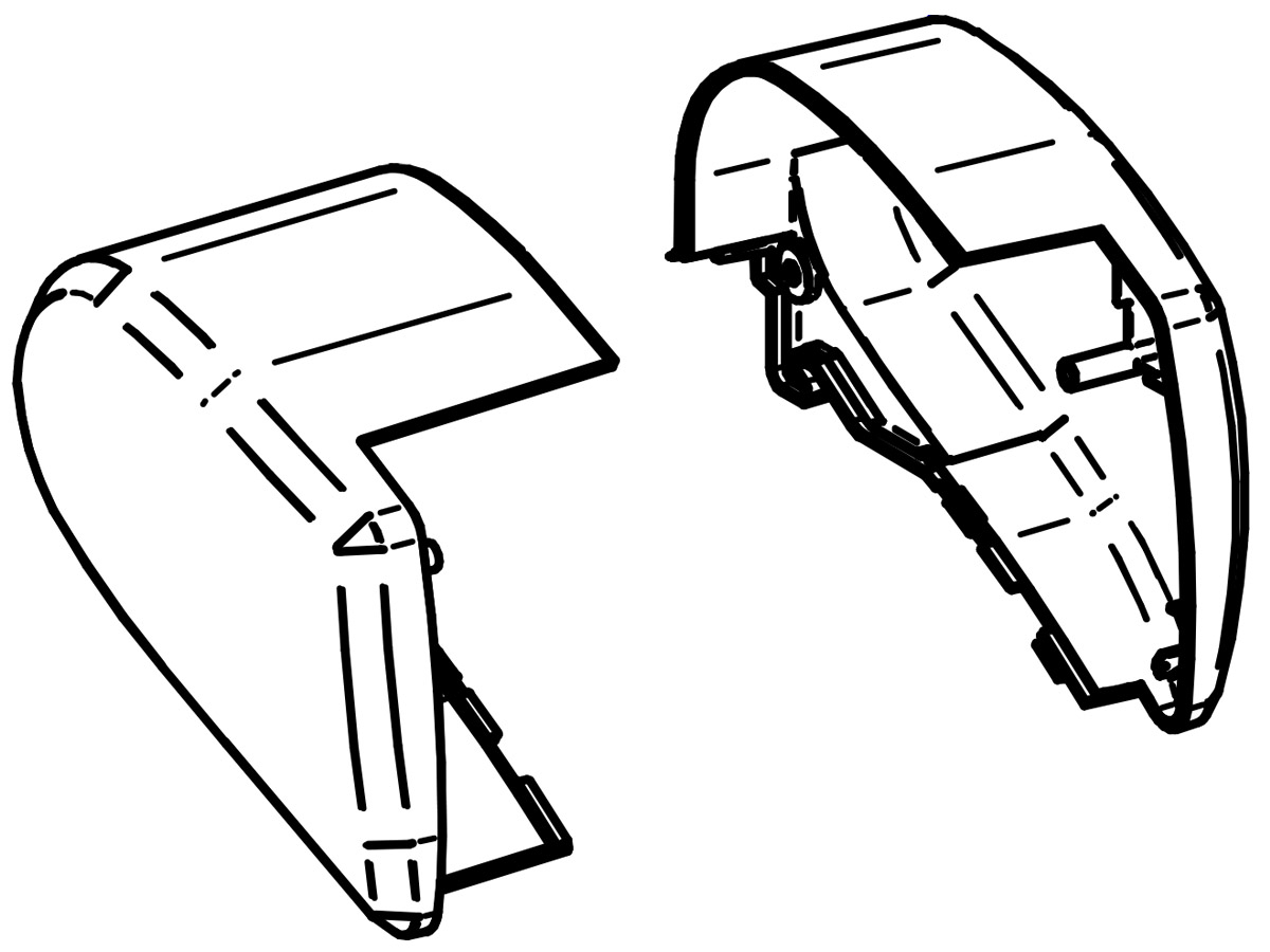 Thule Omnistor set eindkappen cassette 6300 antraciet