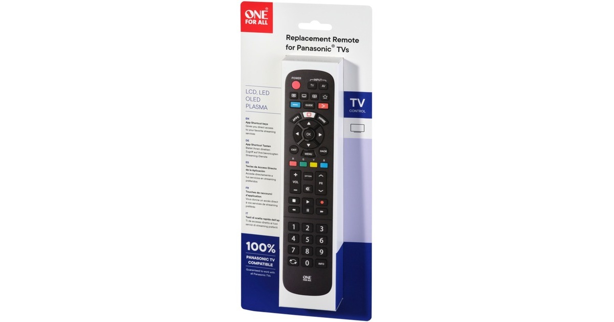 One for allPanasonic TV Replacement Remote afstandsbediening  (Zwart)