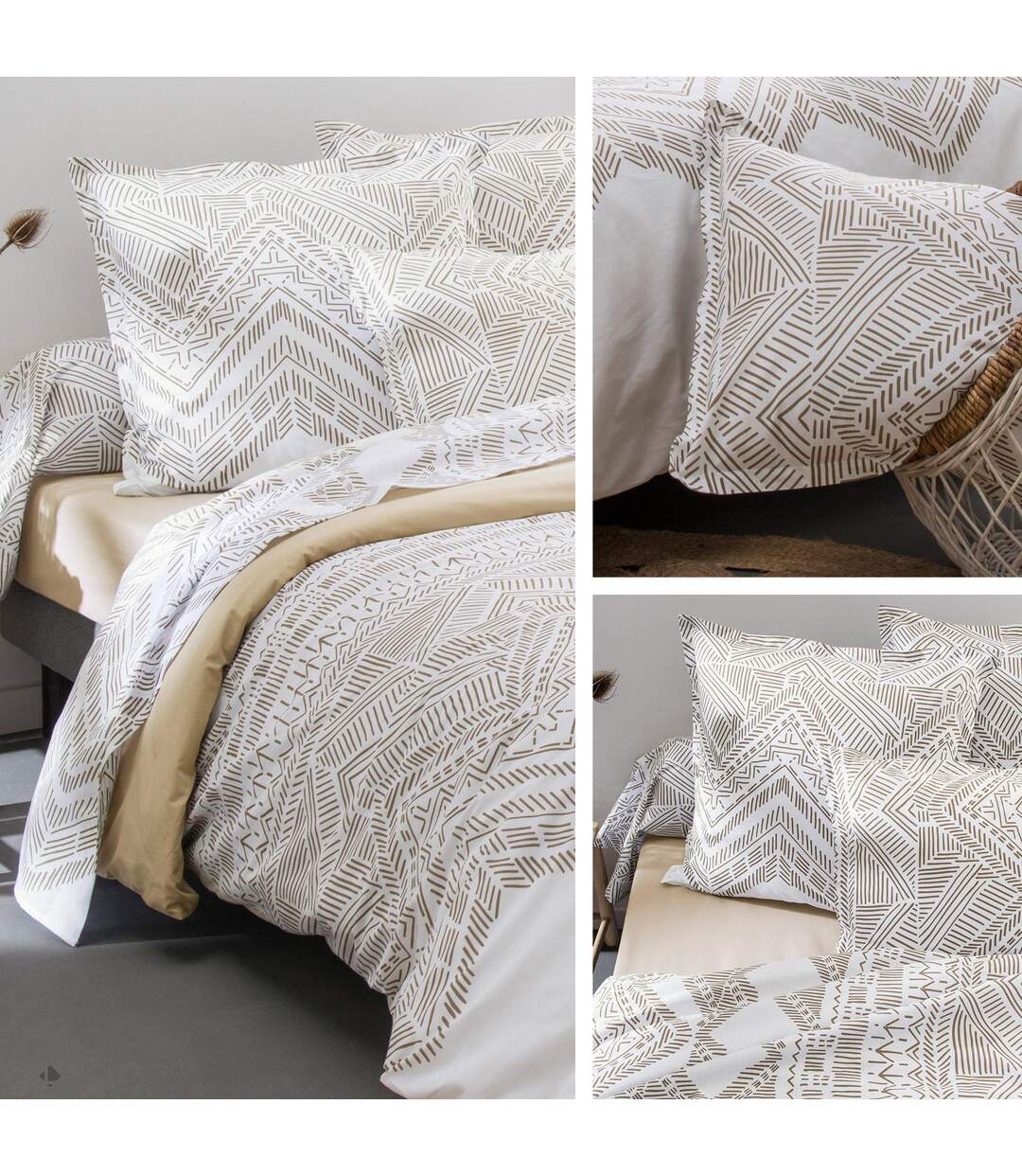 Drap plat 280x310 cm coton RAMATUELLE ecru ficelle