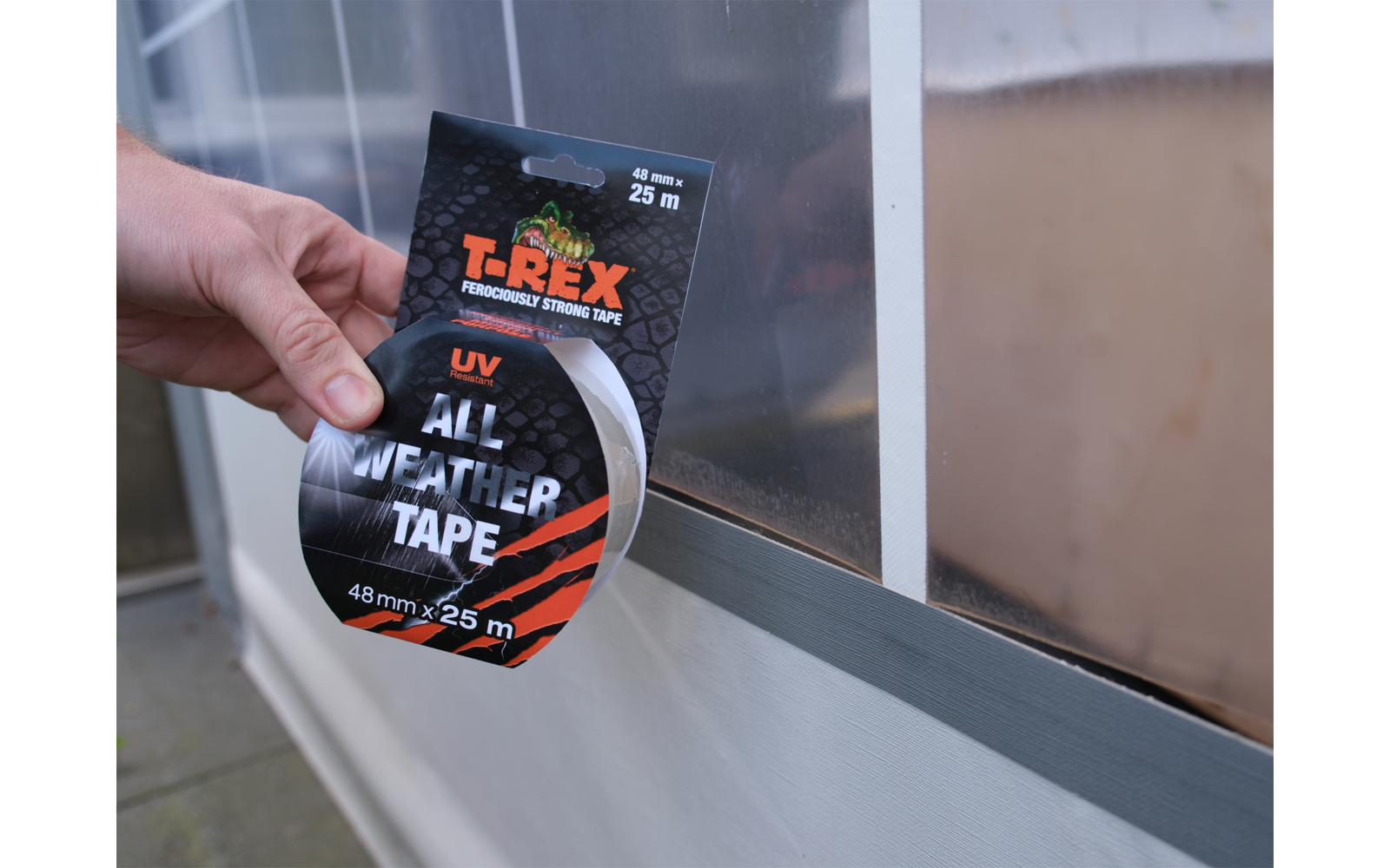 T-Rex All Weather Tape für zuverlässige Reparaturen 25 Meter transparent