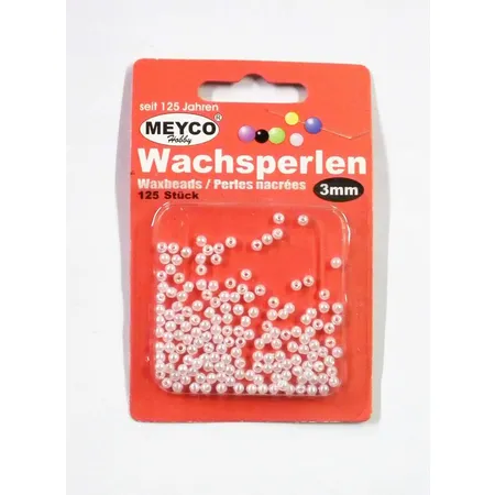 Meyco Wachsperlen, weiß, 3 mm, 125 Stück