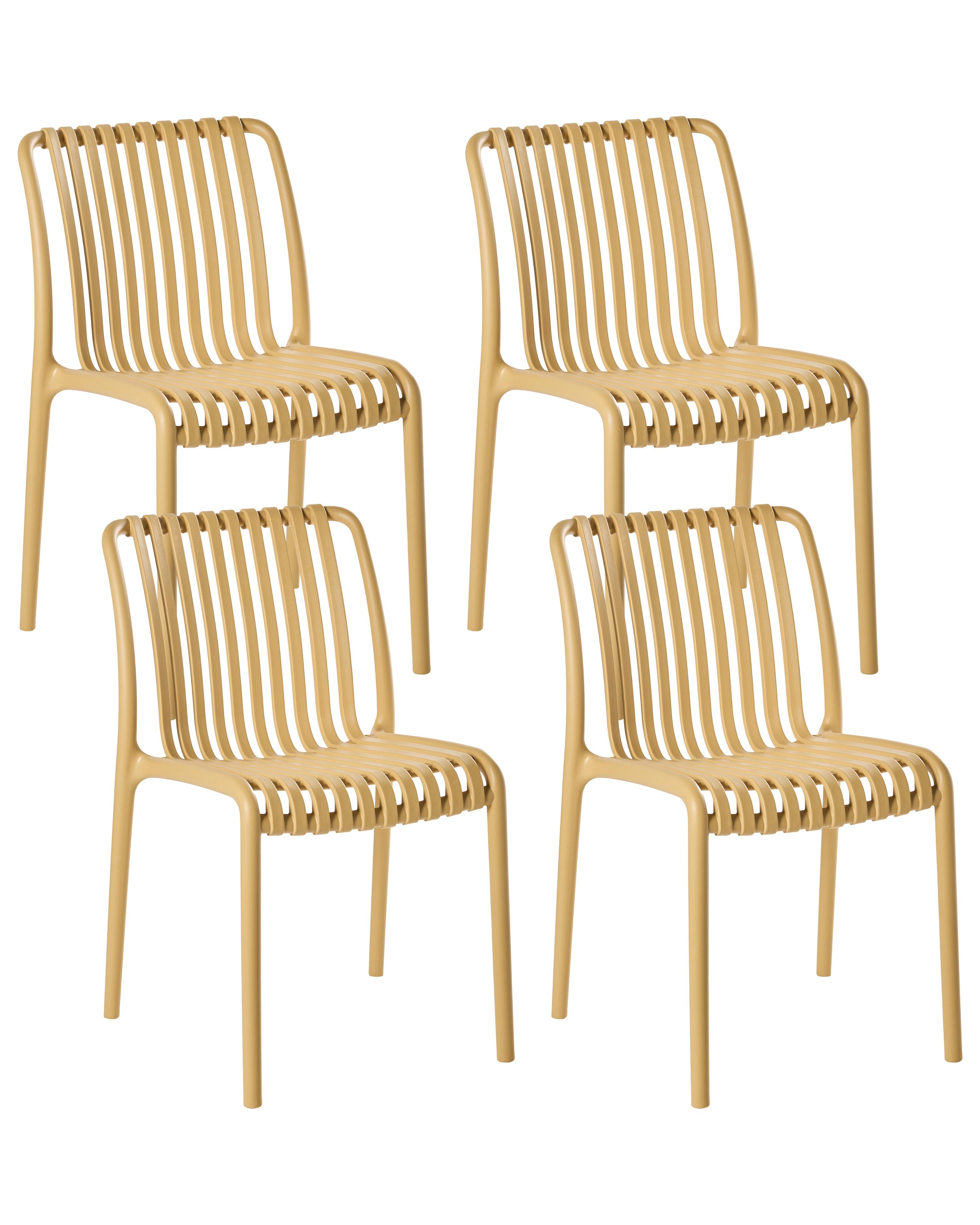 Set van 4 tuinstoelen ARICCIA Mosterdgeel