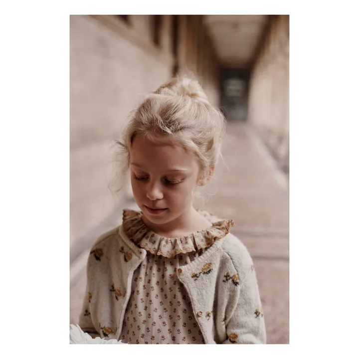 Emile et Ida Cardigan Jacquard Fleuri | Ecru