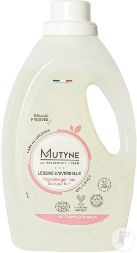 Mutyne Lessive Liquide Hypoallergénique Sans Parfum Flacon 1,5l