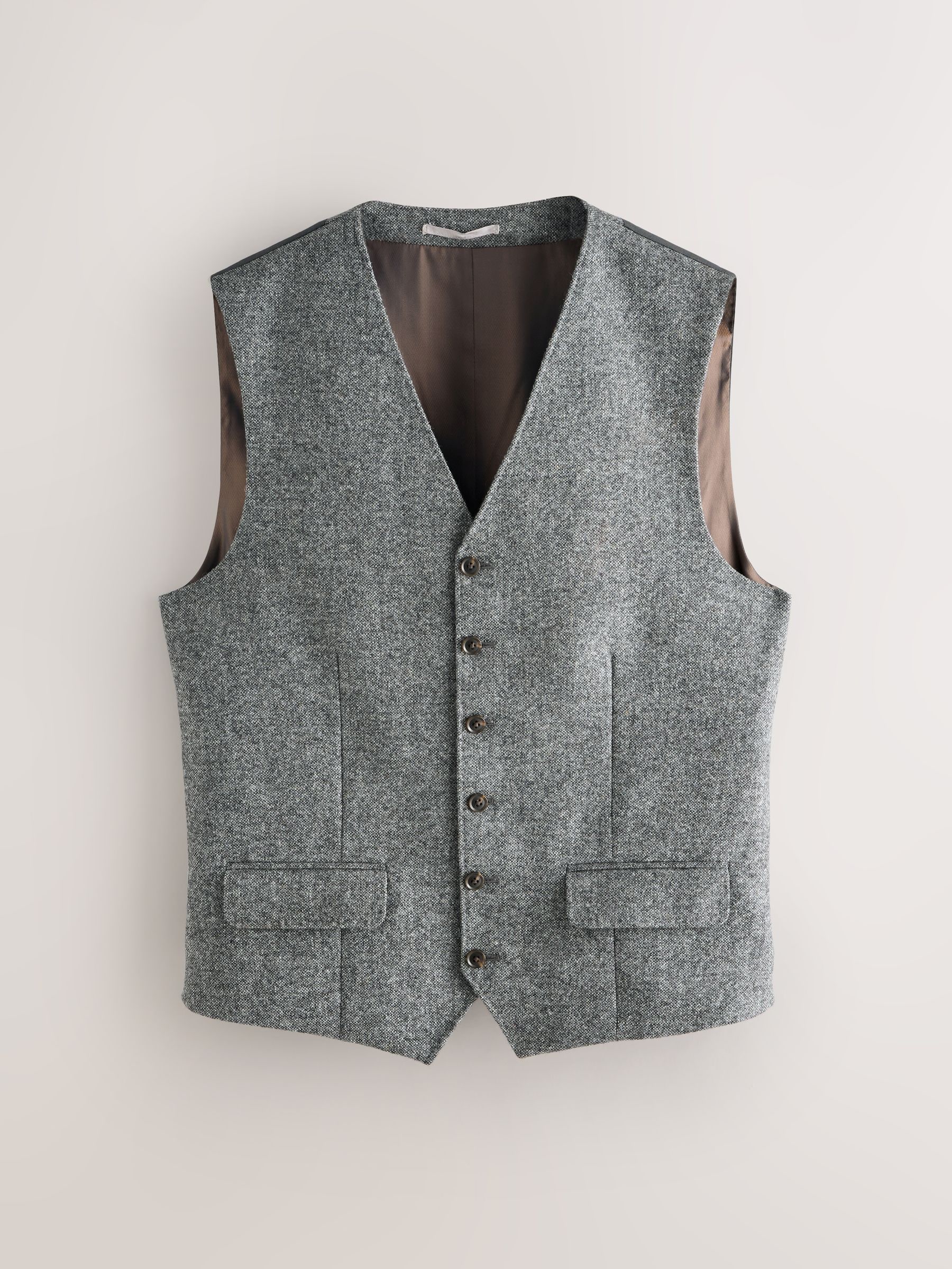 Grijs - Signature Abraham Moon 100% British Wool Donegal Suit Waistcoat