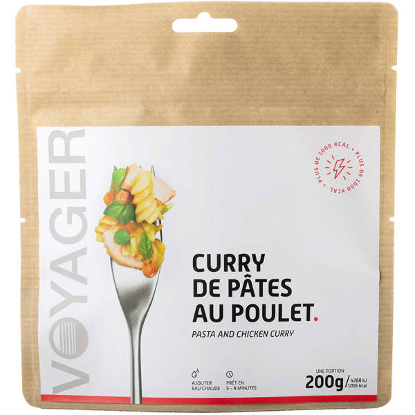 Repas lyophilisé VOYAGER CURRY DE PÂTES AU POULET 200G