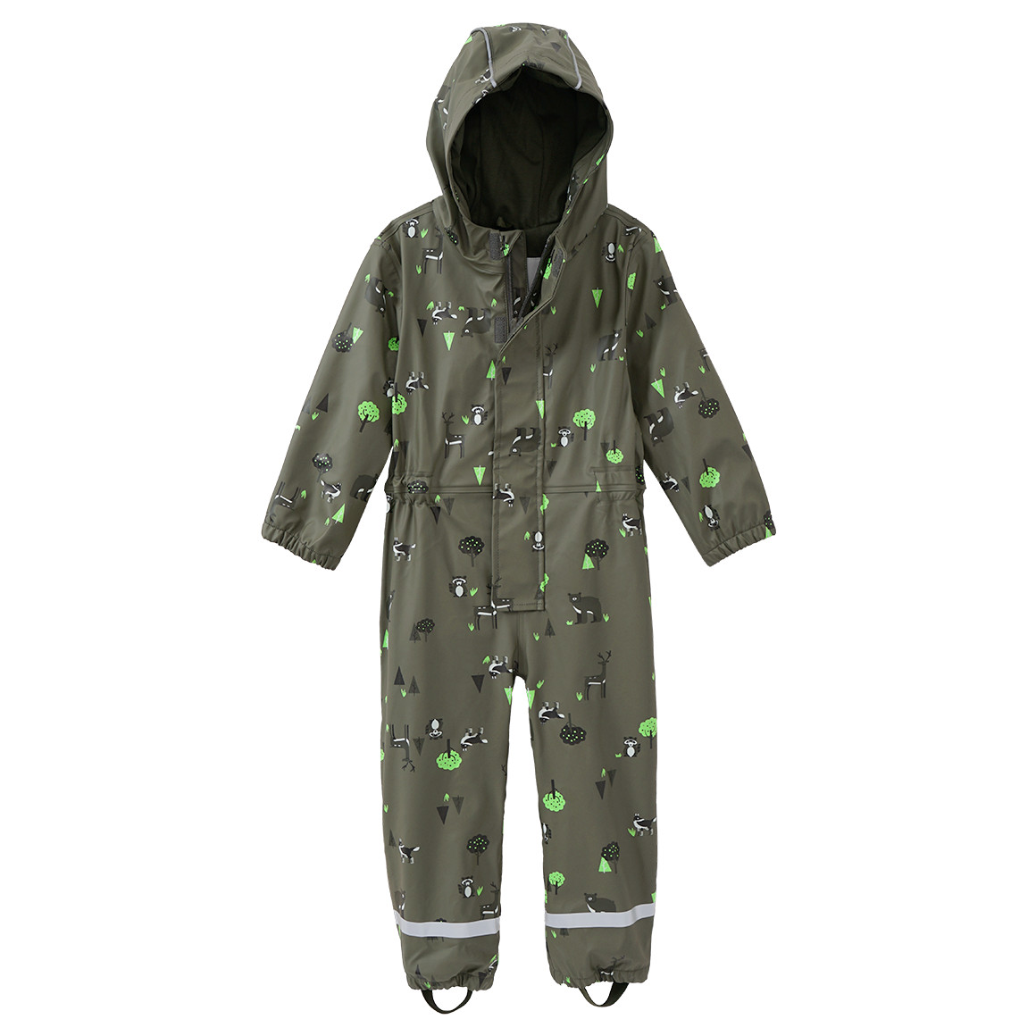 Topolino Jungen Regenoverall mit Waldmotiven oliv