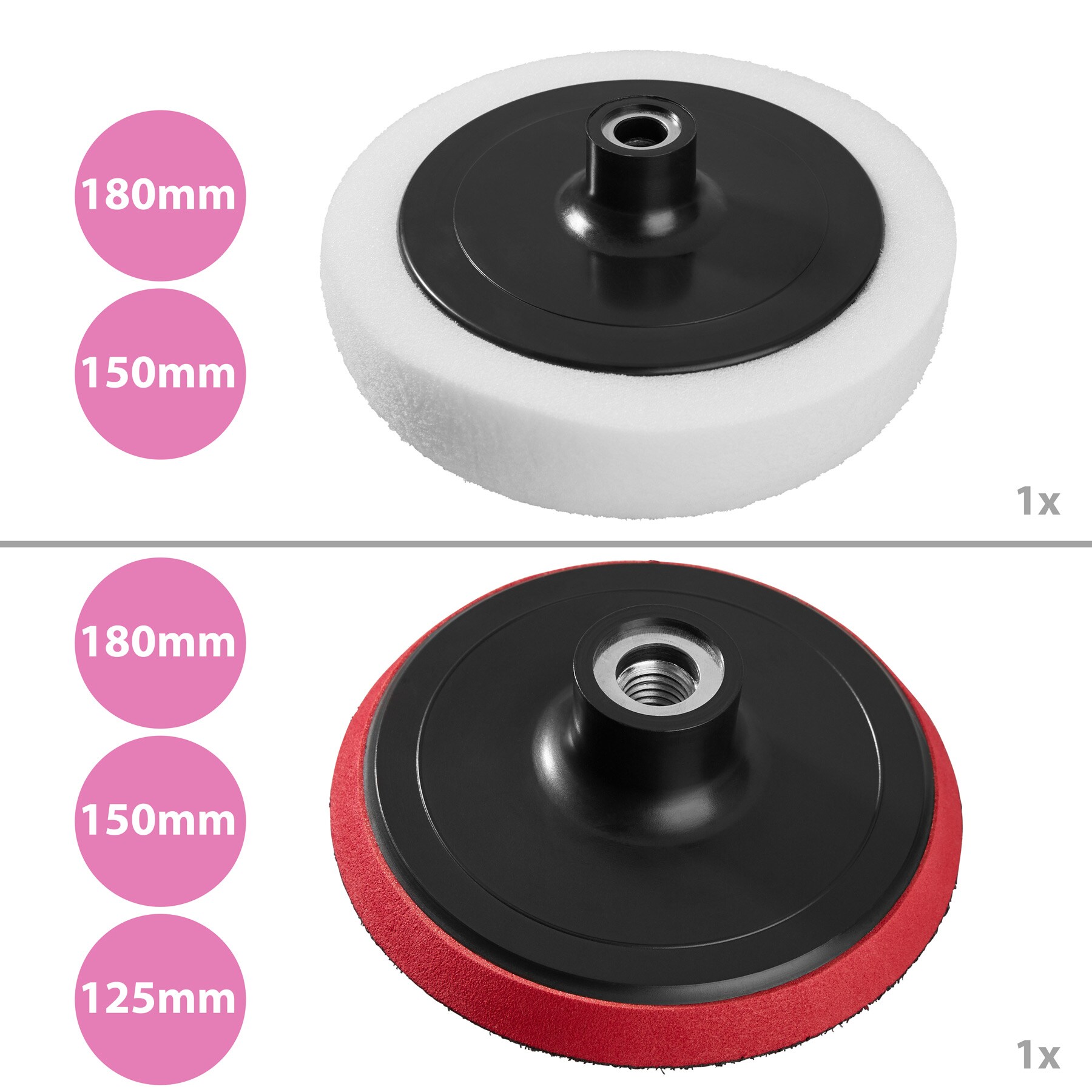 tectake® 29-teiliges Polierschwamm-Set, 1 Polierfell, mit Wischer, Schwamm, Handschuh und 2 Mikrofasertücher, Befestigung mit Klettverschluss