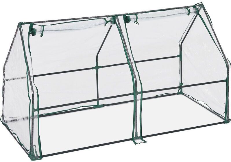 Kweekkas - 2 Deuren - Transparant - PE-Folie - Stalen Frame