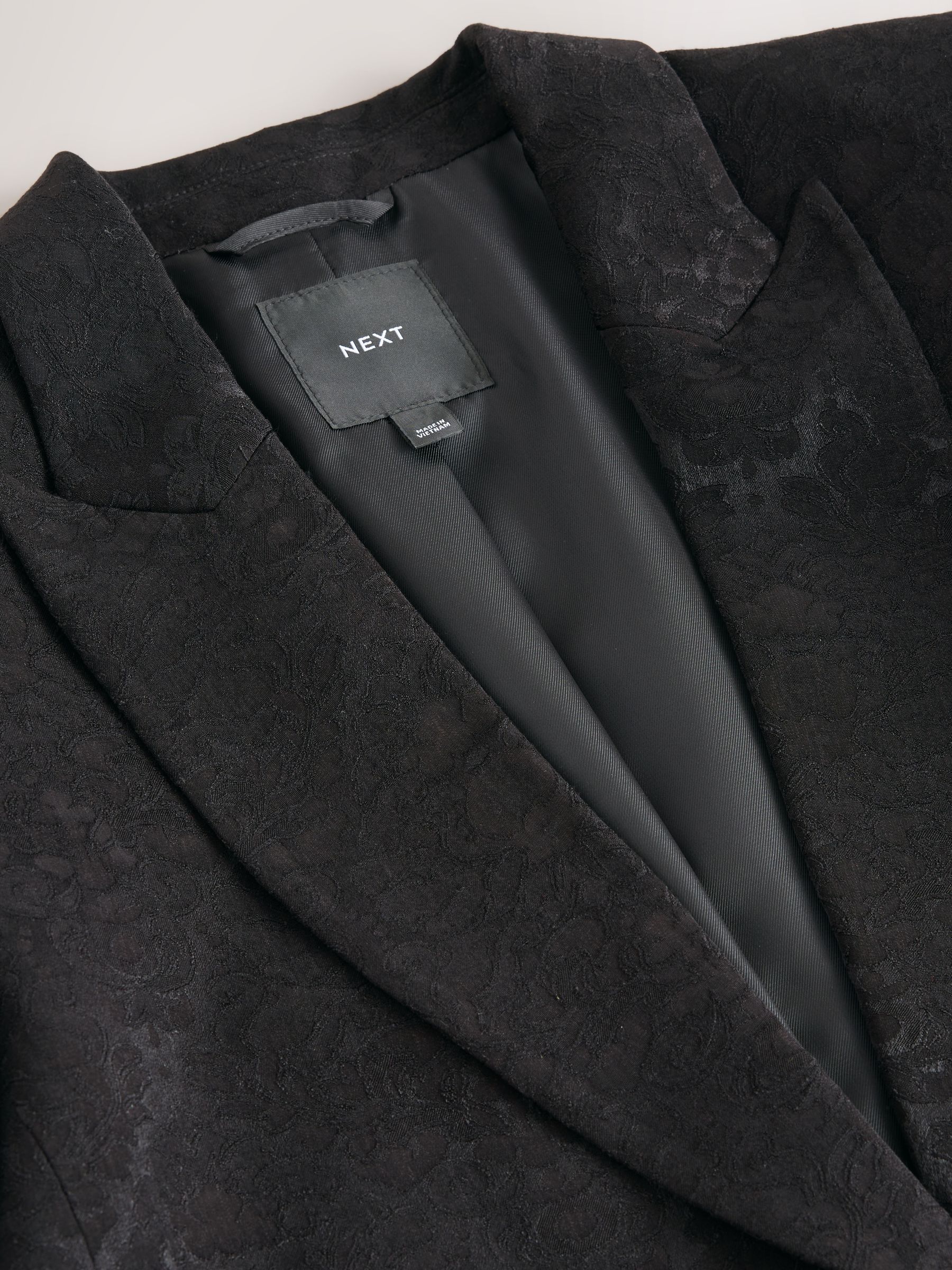 Zwart - Jacquard Occasion Single Breasted Blazer