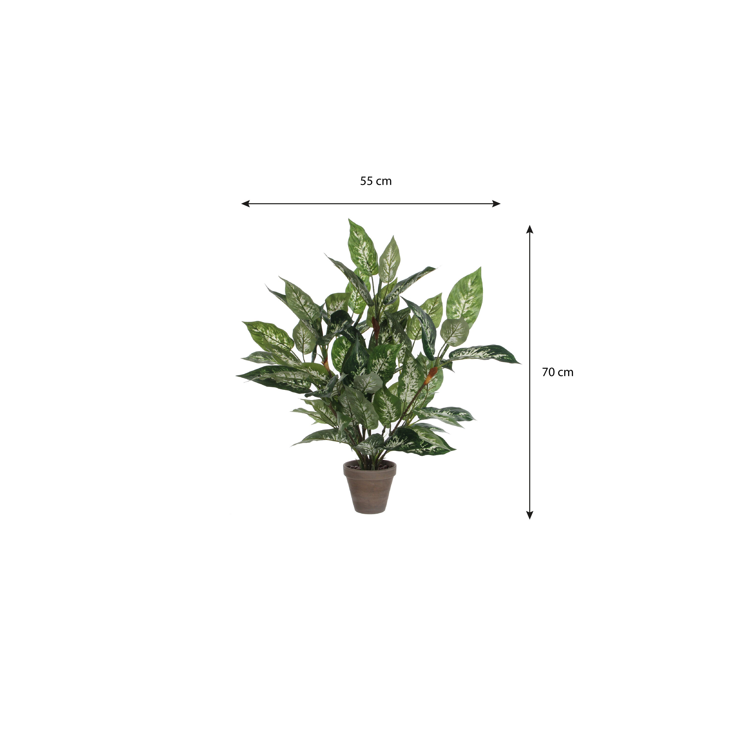 Mica Decorations Kunstplant - dieffenbachia - groen - 70 cm