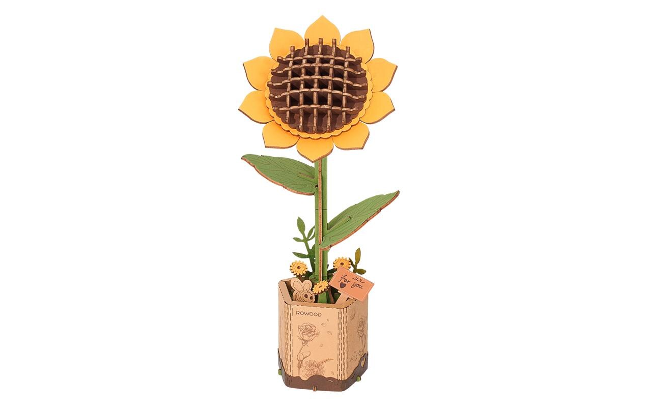 Bausatz Sunflower 154-teilig3D-Puzzle aus lasergeschnittenen Holzteilen