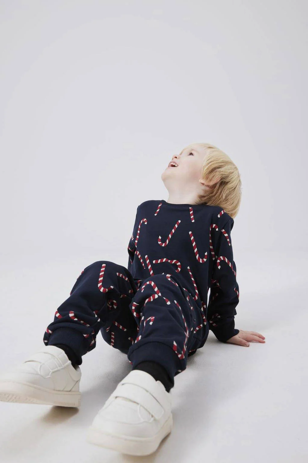 NAME IT kerstsweater NMNRJOLLY met all over print donkerblauw