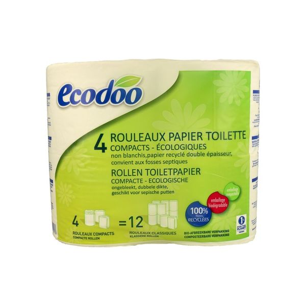 Ecodoo Papel Higiénico Compacto 100% Fibra Reciclada 4uds