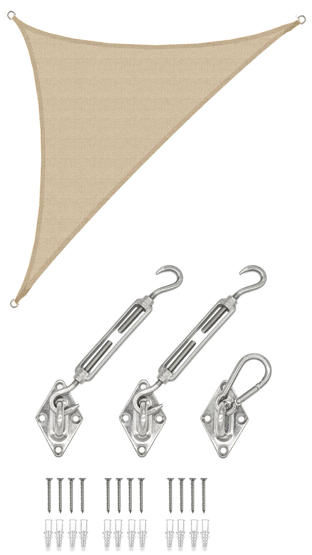 AMANKA 3,6 x 3,6 x 5,1 Luchtdoorlatend UV schaduwdoek - Beige