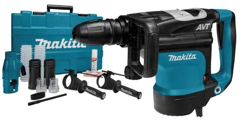 Makita HR4511CV 230 V Combihamer met stofafzuigset, in koffer