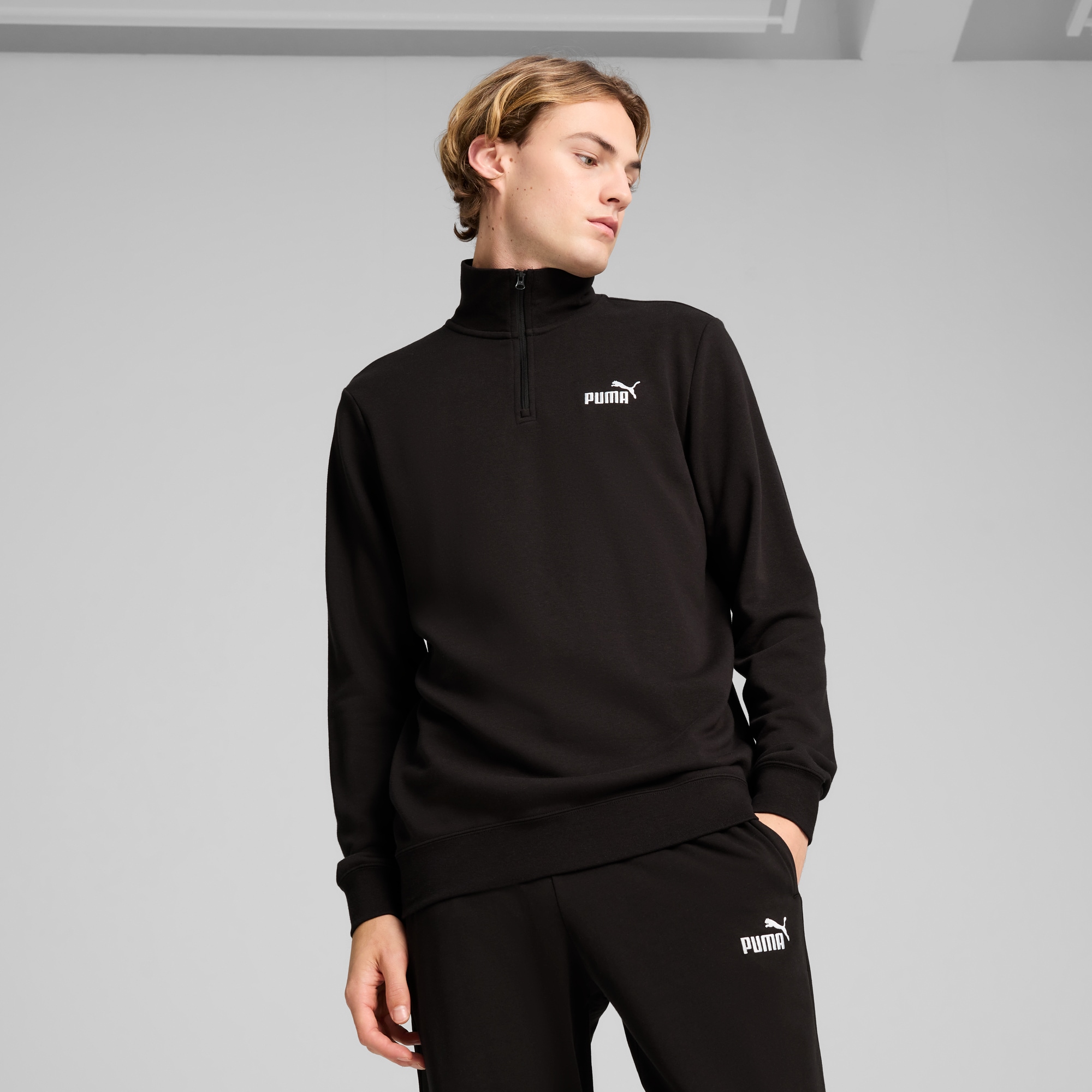 PUMA Langarmshirt »ESS NO. 1 LOGO HALF-ZIP TR«