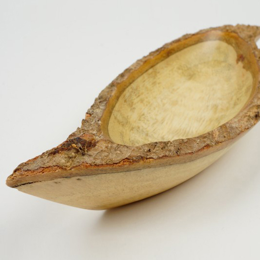 Schale in Blattform, Mangoholz, natur, T 9 cm, B 26 cm, H 4 cm von fischer's lagerhaus
