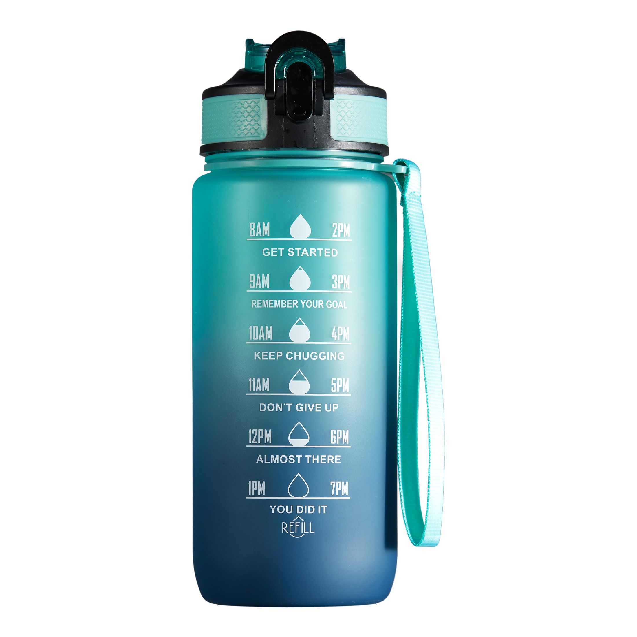 Vannflaske Motivasjon Blå/Grønn 600 ml