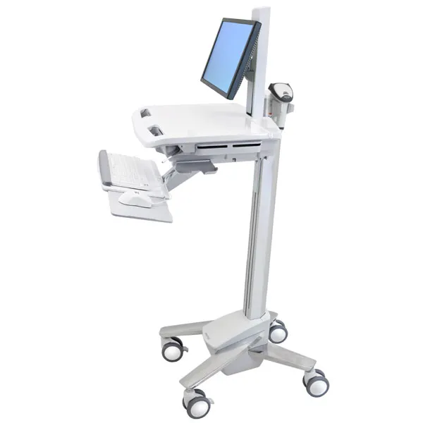 Ergotron StyleView sv40 - Vogn med hjul - Constant Force Technology - for LCD-display/PC-udstyr - med LCD-drejeled - låsbar - medicinsk - aluminium, zinkbelagt stål, højkvalitetsplastik - grå, hvid, poleret aluminium - skærmstørrelse: op til 24