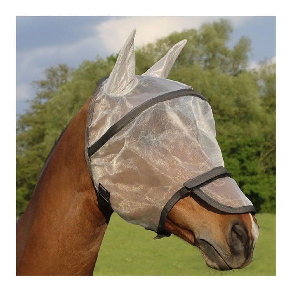 Equitheme PROTEC - Masque anti-mouches argent