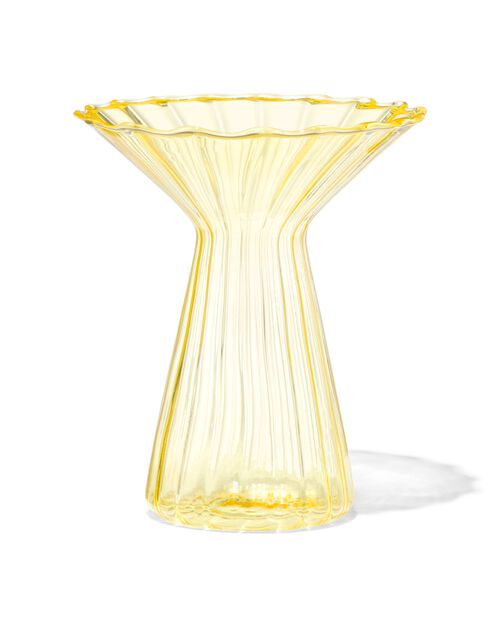 vase à collerette verre Ø3x12.5 jaune