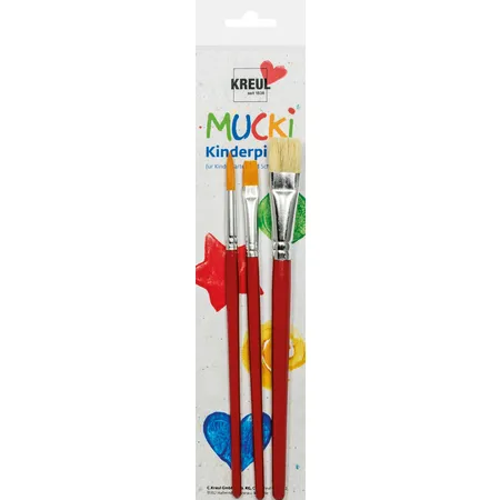 MUCKI Kreativpinsel für Schule + Hobby 3er Set