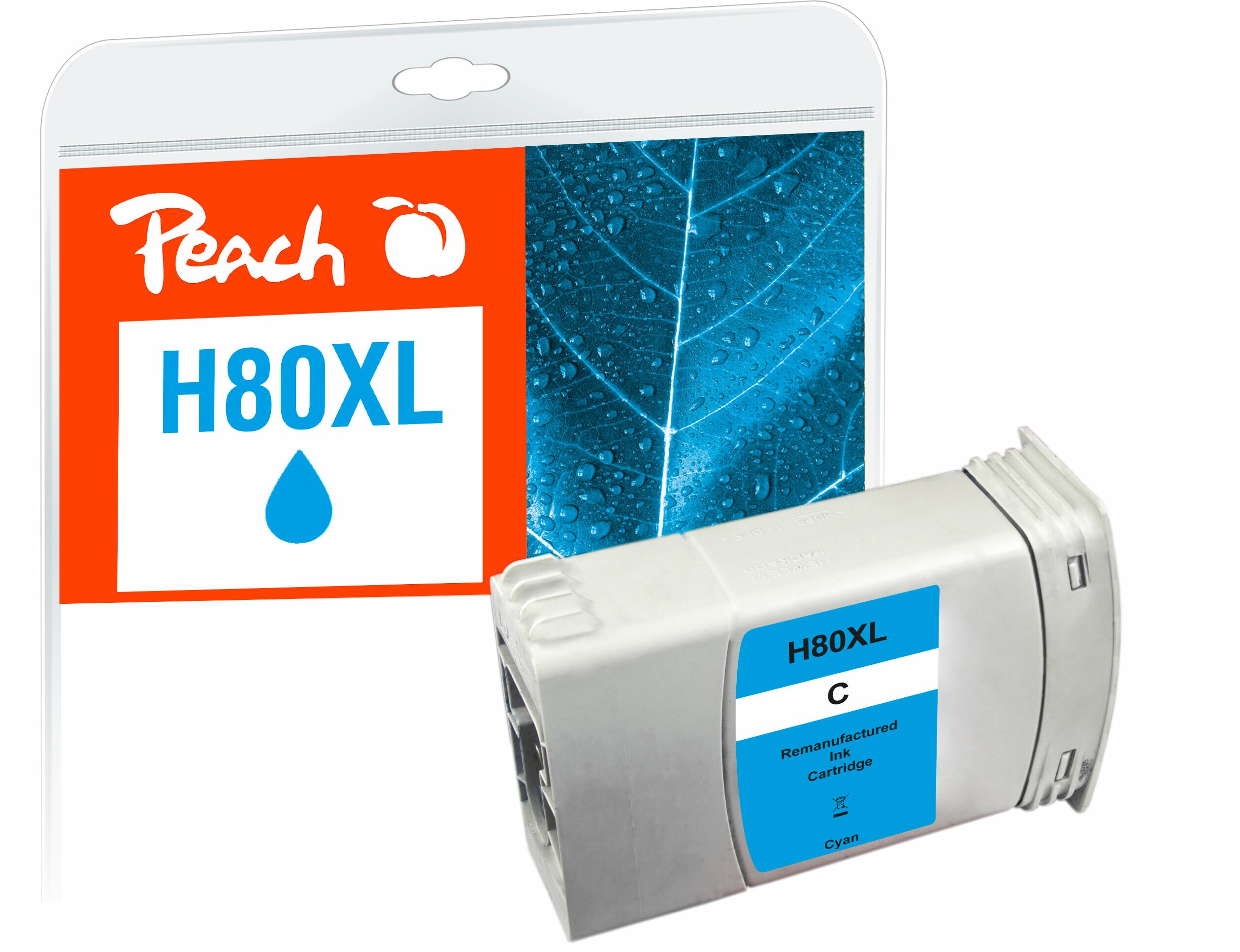 Peach HP 80Druckerpatrone XL cy ersetzt HP 80XL C, C4846A für z.B. HP DesignJet 1050 C, HP DesignJet 1050 C Plus, HP DesignJet 1055 CM (wiederaufbereitet)