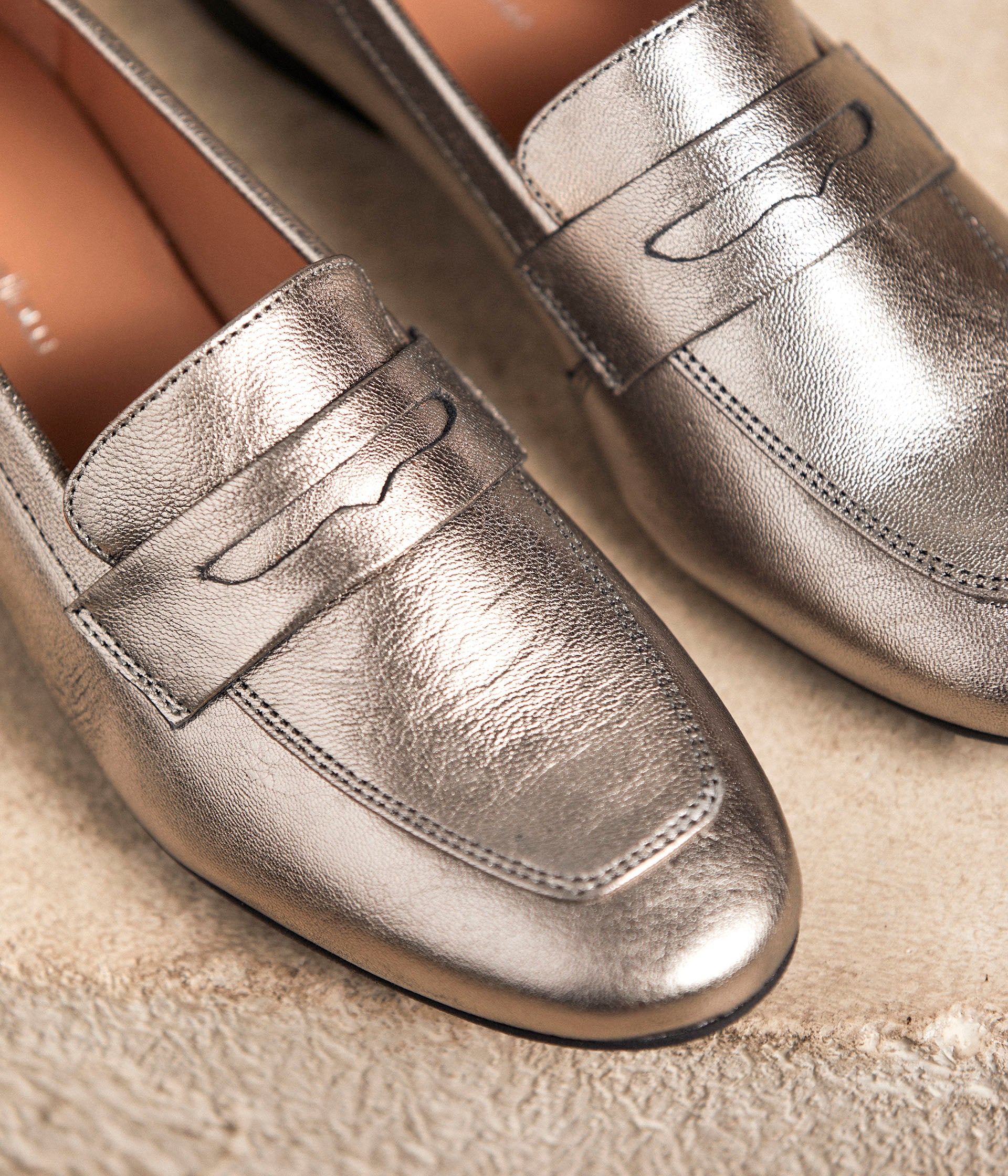 Mocassins cuir étain Jackie