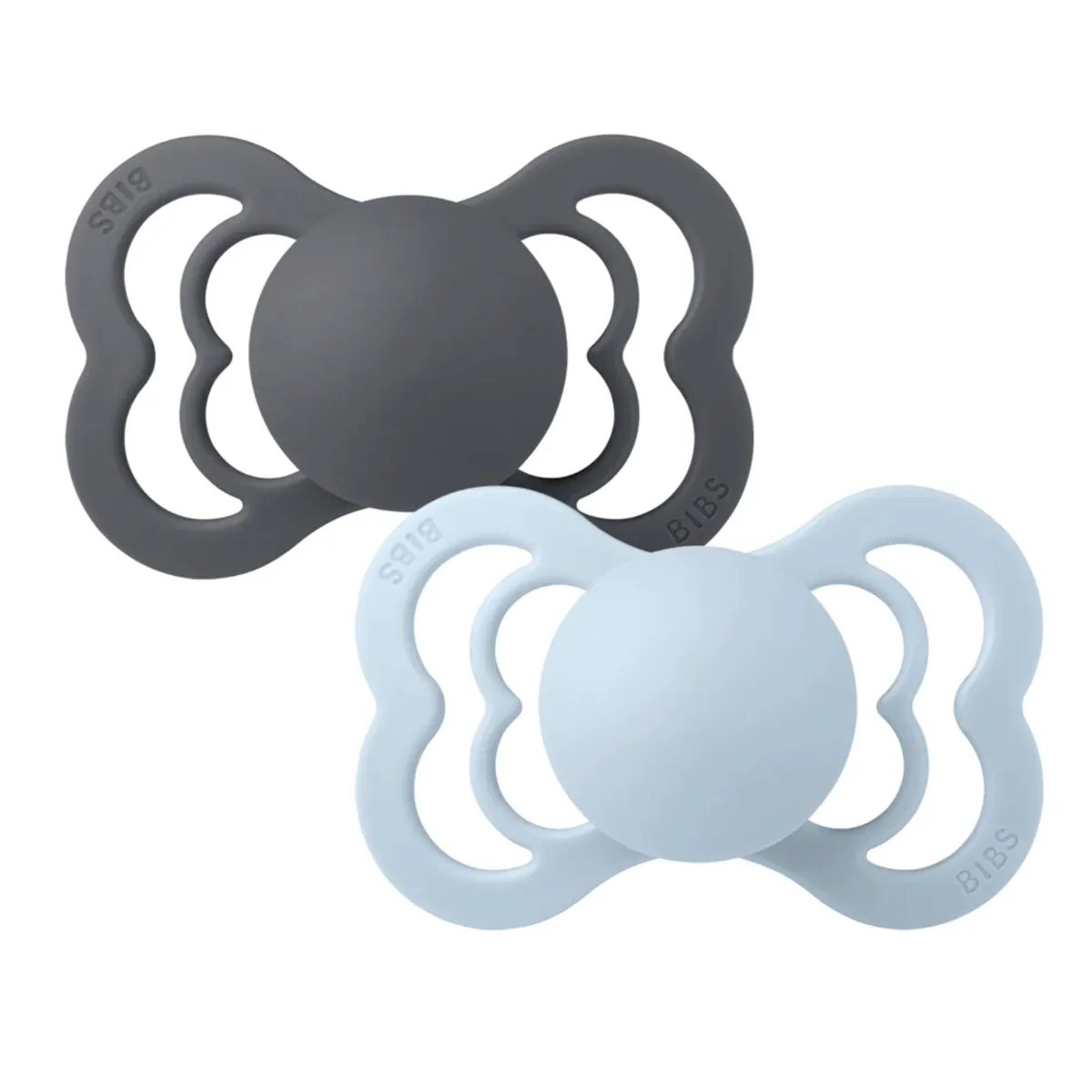 Bibs Suce Boheme 6-18m Paquet de 2 - Gris Bleu (Grandeur 2)