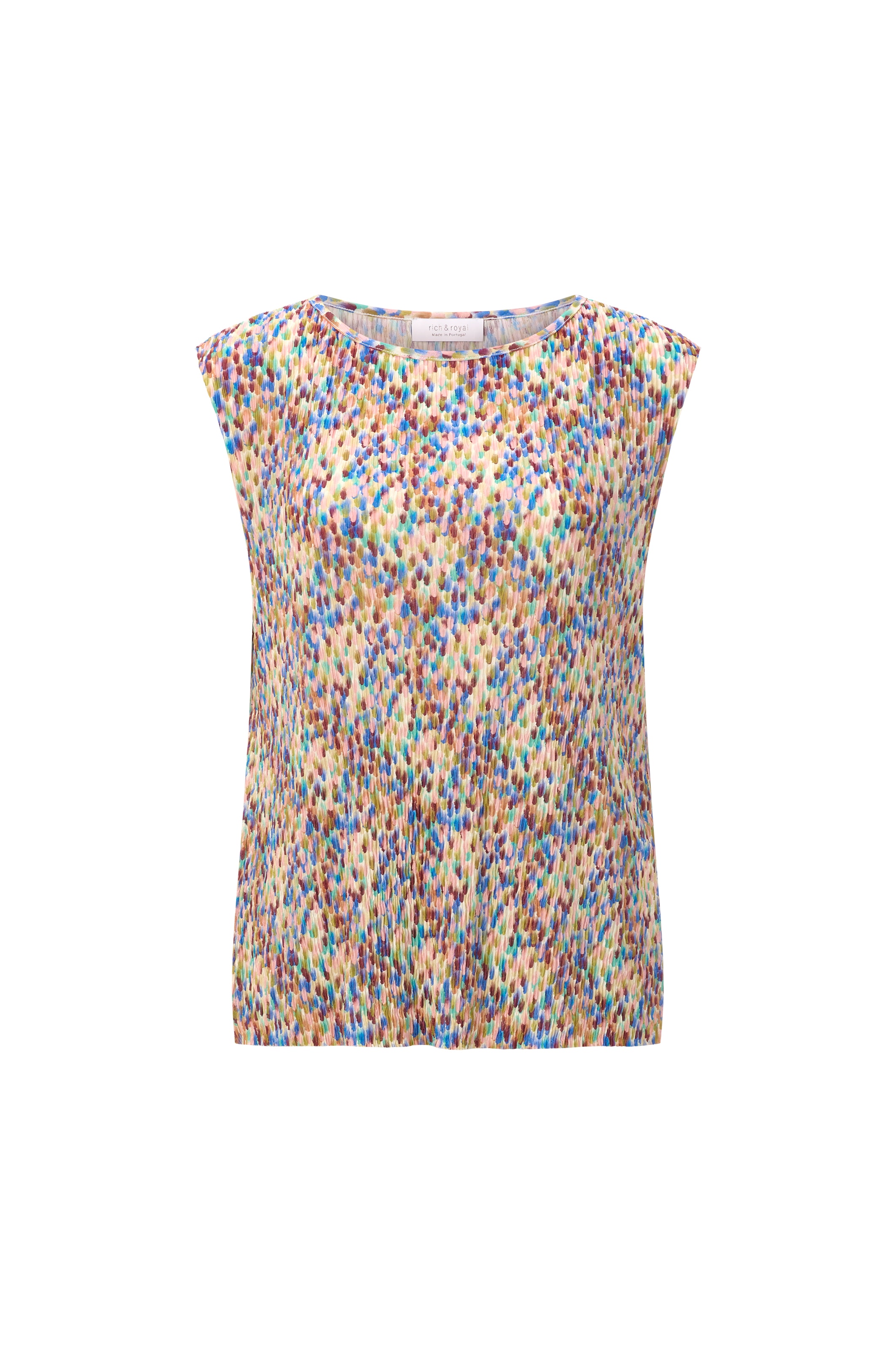 RICHROYAL Shirttop , mit Rundhalsausschnitt, luftiges Crepe, fliessender Schnitt
