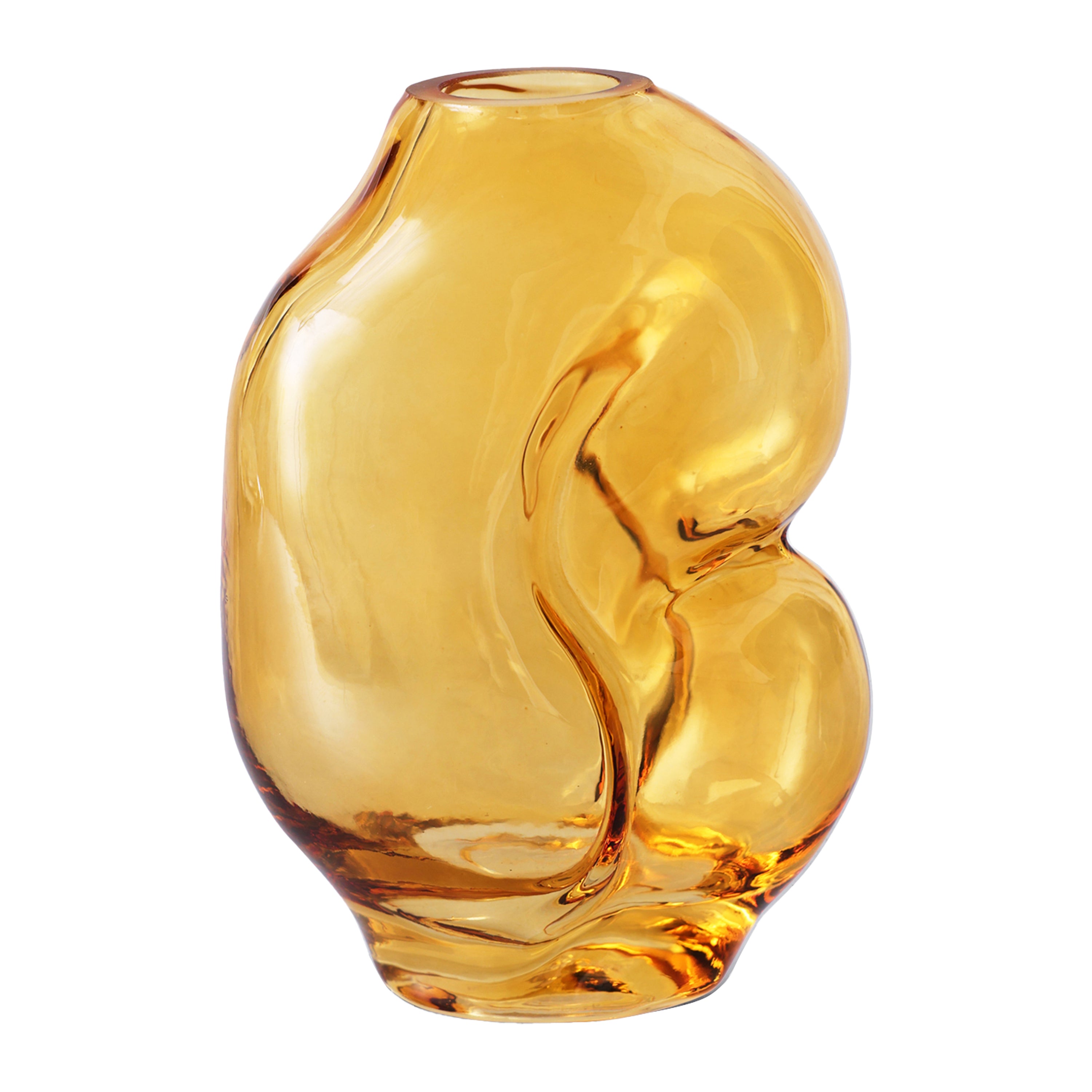 HKliving Gleam Glass Vaas Small - Amber