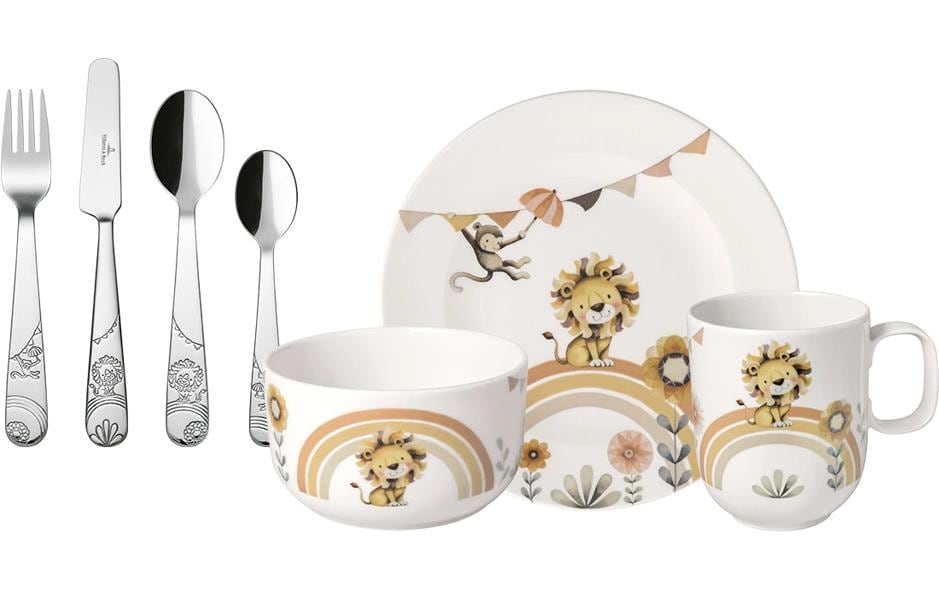 Kindergeschirrset Roar Lion 7-teilig, HellorangeGeschirrset für Kinder