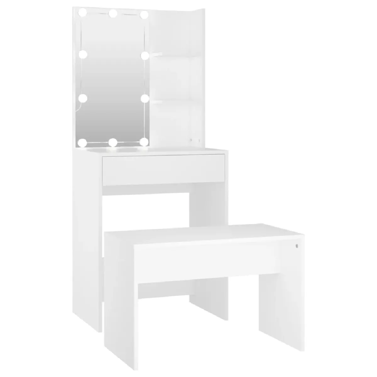 VidaXL Coiffeuse Set LED - Blanc