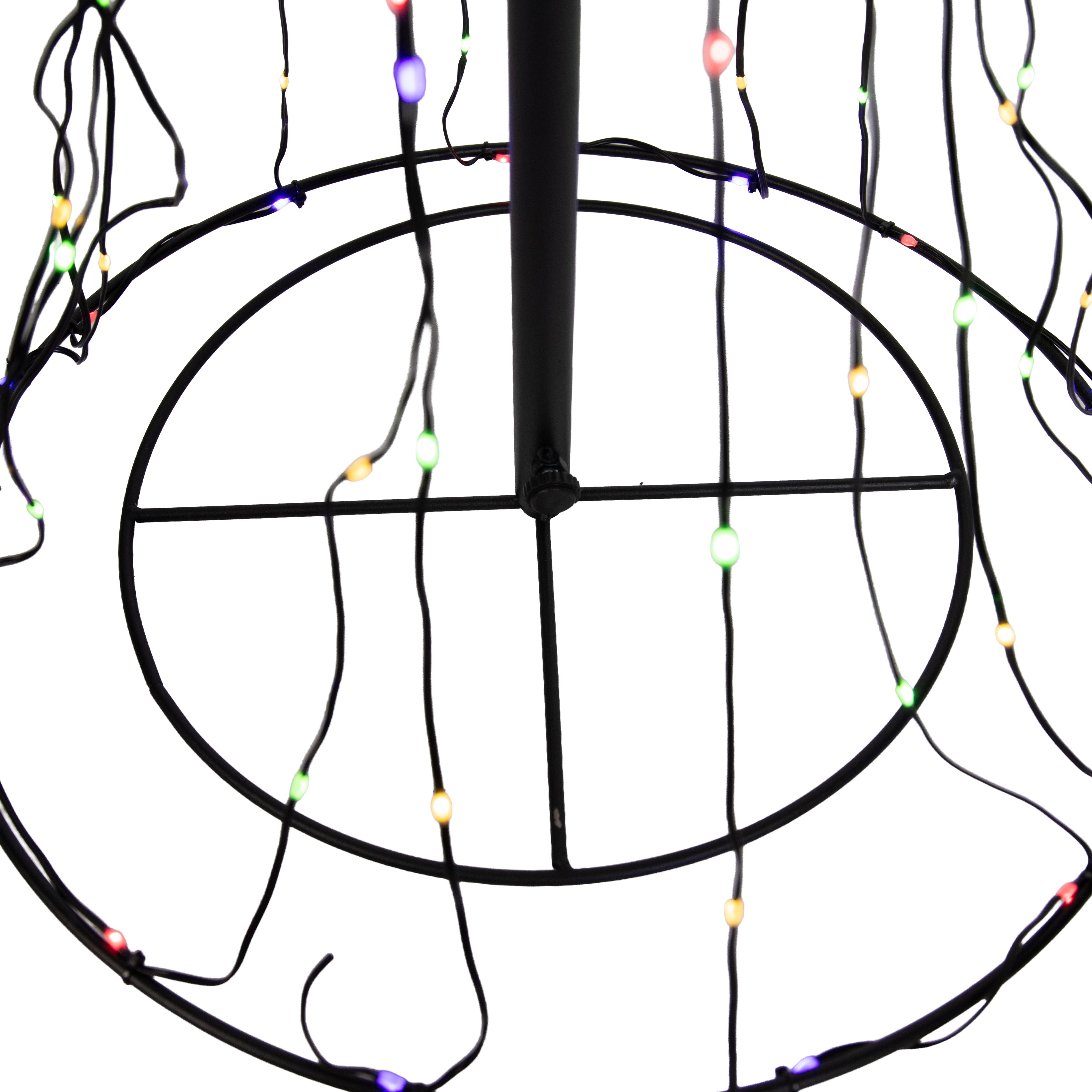 Kerst vloerlamp zwart boom 150cm incl. LED RGB met timer IP44 - Ugoku