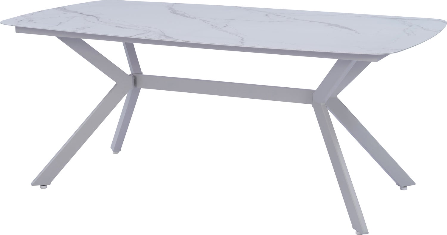 Intratuin 4-zits diningset Lotte met Levi stapelstoel wit
