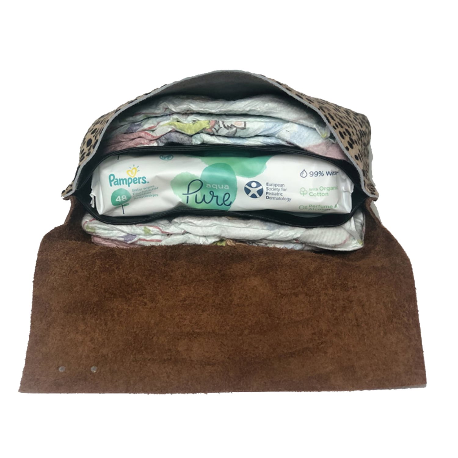 Mozz Luier Etui camel croco baby cheetah beige