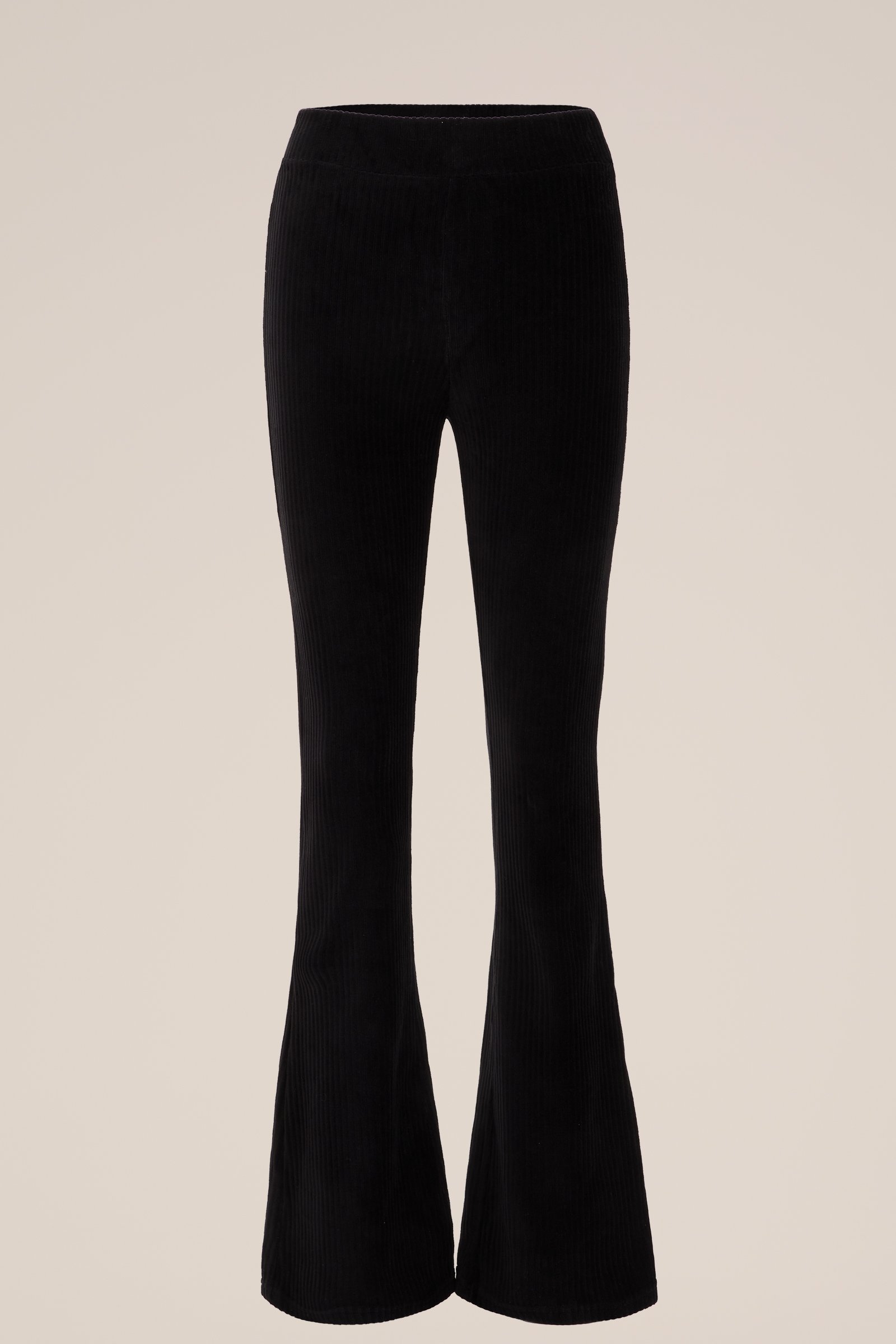 flared legging van ribstof WE Fashion Zwart