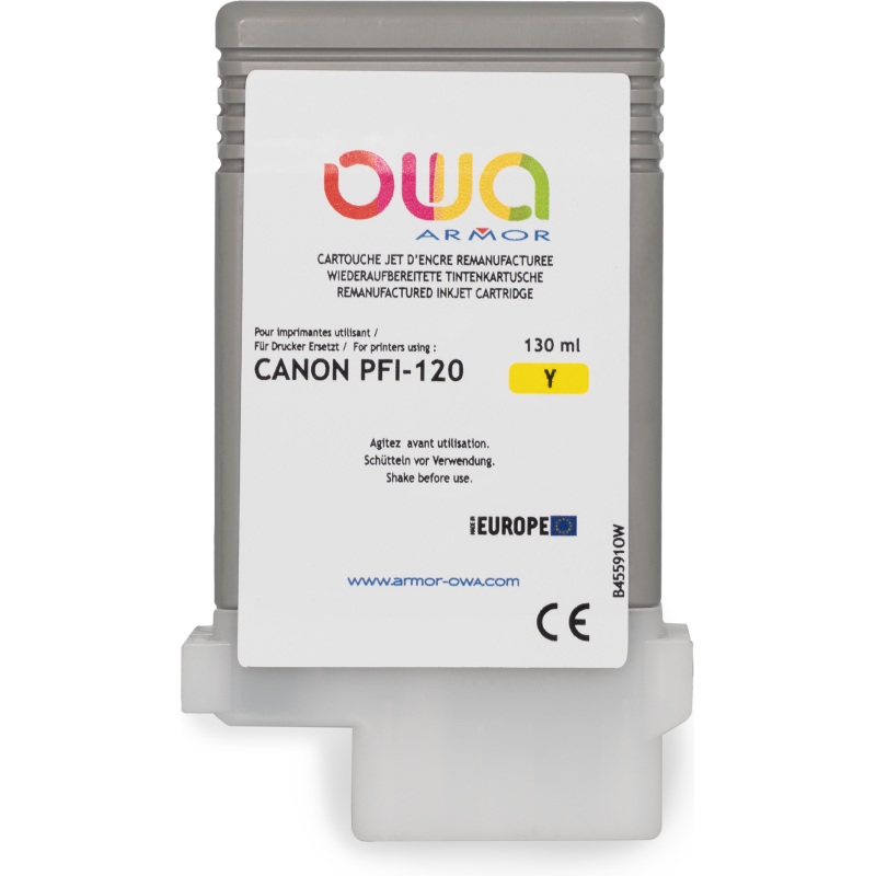 Cartouche d'encre traceur remanufacturée OWA - standard - Jaune - pour CANON PFI-120 Y