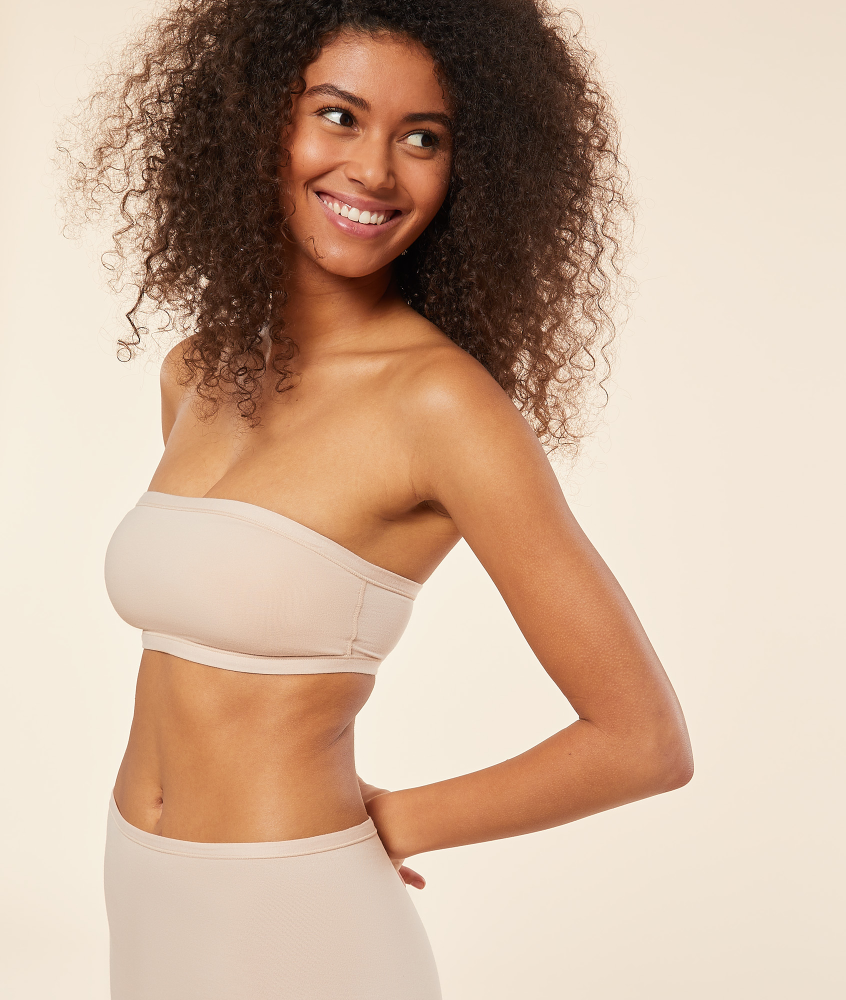 Bandeau sans armatures en coton biologique extensible