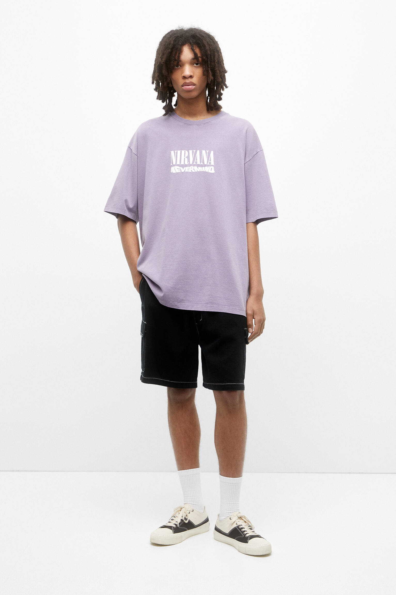 CAMISETA NIRVANA NEVERMIND - ROSA MALVA