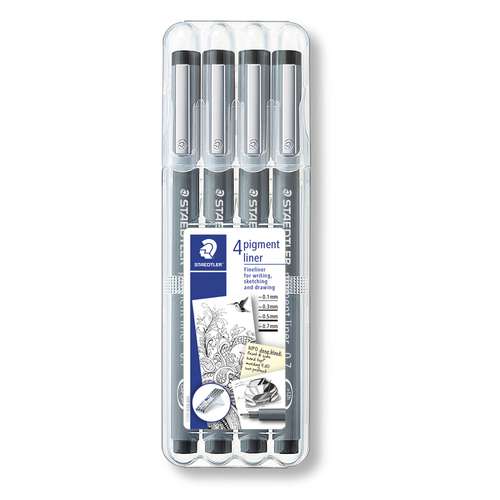 STAEDTLER® Pigment Liner 308, 4er-Etui Fineliner