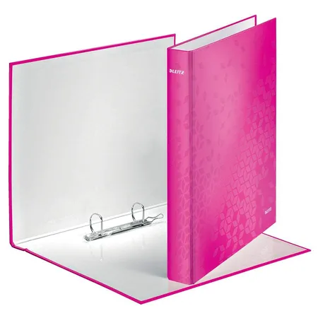 Leitz WOW Ringbuch, A4 Überbreite, 25 mm Ringdurchmesser, 2 D-Ring Mechanik, Pink