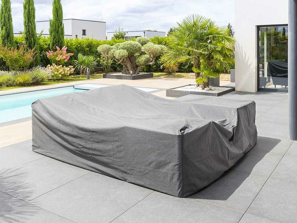 Housse pour salon de jardin hambo m gris - 250 x 250 x 90 cm