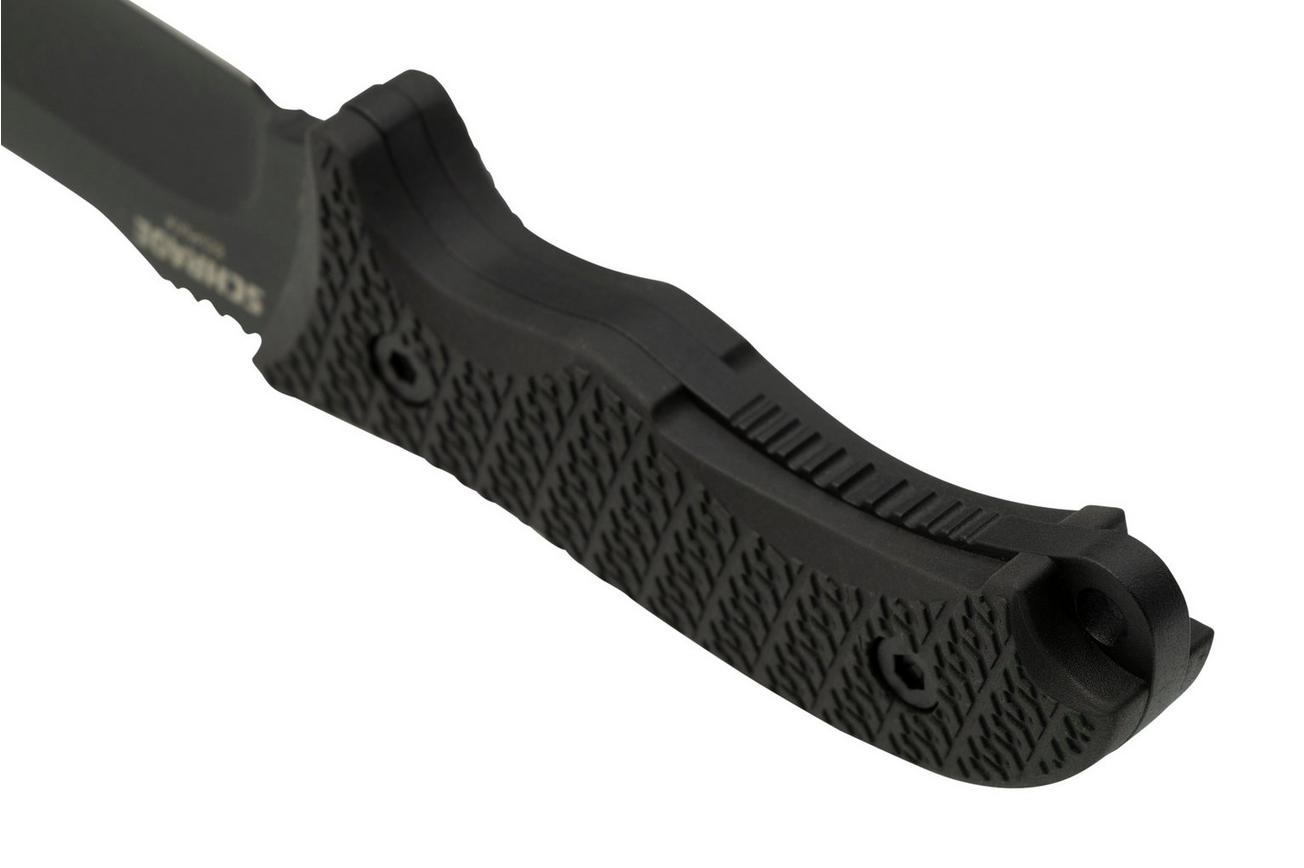 Schrade Bedrock Sheepsfoot, 1182514, zwart vaststaand mes