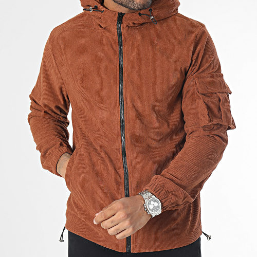 Veste Zippée Capuche Marron